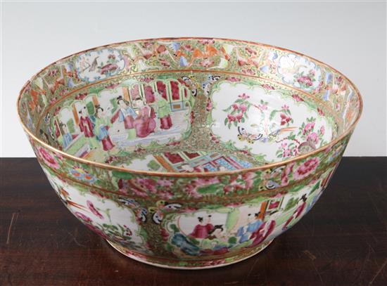 A Chinese Canton-decorated famille rose, mid 19th century, diameter 30cm